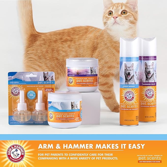 Arm & Hammer for Pets Pet Scents Solid Gel Deodorizer in Fresh Breeze Scent | Room Deodorizer Solution for Homes with Pets, Odor Removing Gel, 15 Ounces - 12 Pack