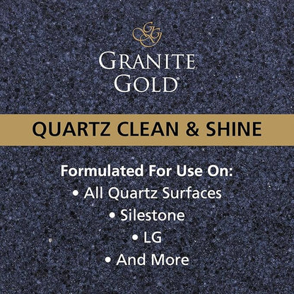 Granite Gold Quartz Clean & Shine Streak-Free Cleaner Deeps Cleans and Polishes All Quartz Surfaces Including Silestone, LG, and More, 24 Fl Oz (Pack of 1)