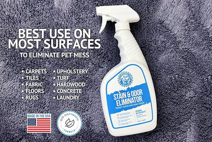 Bulldogology Bio-Enzymatic Pet Stain & Odor Remover - Pet Carpet Enzyme Cleaner for Cat and Dog Pee, Pet Stain Remover for Carpet and Floors, Dog Stain Remover and Odor Neutralizer (32 oz)
