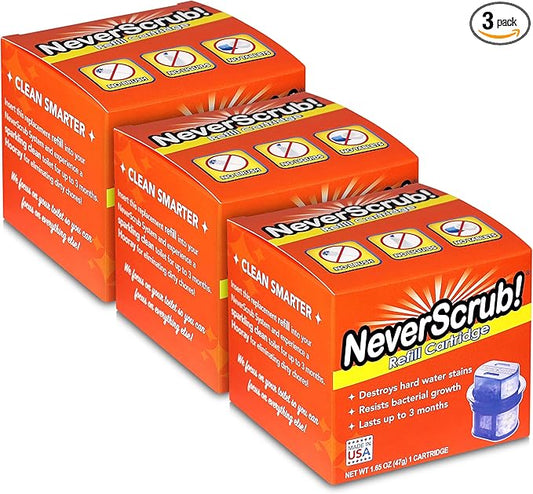 Refill Cartridge Self Cleaning Toilet System - Replacement Cartridge for Automatic Toilet Bowl Cleaner - 1.65 oz, Lasts Up To 3-5 Months Continuous Toilet Bowl Cleaning