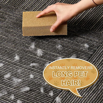 Pet Hair Remover Sponge Cat and Dog Hair Sponge Rubber Pet Fur Lifter Removal Tool, Remove from Furniture, Carpet, Bedding, Clothing, 6.26 x 3.28 x 1.89 Inch (Khaki,3 Pack)