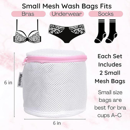Mamlyn Mesh Bra Bags for Washing Machine, Lingerie wash Bags for Laundry (set of 2)