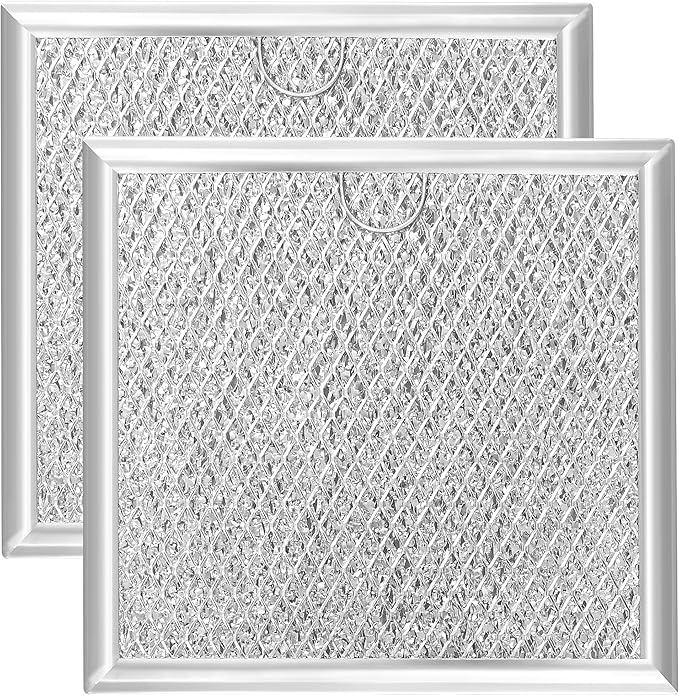6.81" x 6.34" Microwave Grease Filter, Oven Replacement for WB02X11534, DE63-00666A, Aluminum Mesh Grease Multi-layer Vent Filter 2-Pack