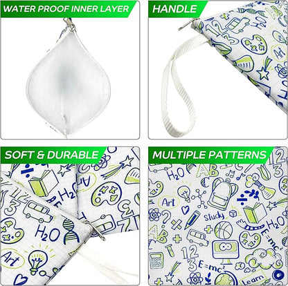 Nordic By Nature Reusable Sandwich Bag Snack Bags - Value Pack of 5 Dual Layer Lunch Baggies - Dishwasher Safe - Eco Friendly Cloth Wraps - Easy Open Zipper (Back to School)