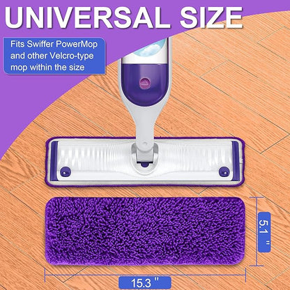 Aifacay Reusable Mop Pads Compatible with Swiffer PowerMop,Power Mop Pad Refill Pads Washable 15.3 * 5.1 Inch, Microfiber Replacement Pad for Multi-Surface Floor Cleaning 6 Pack