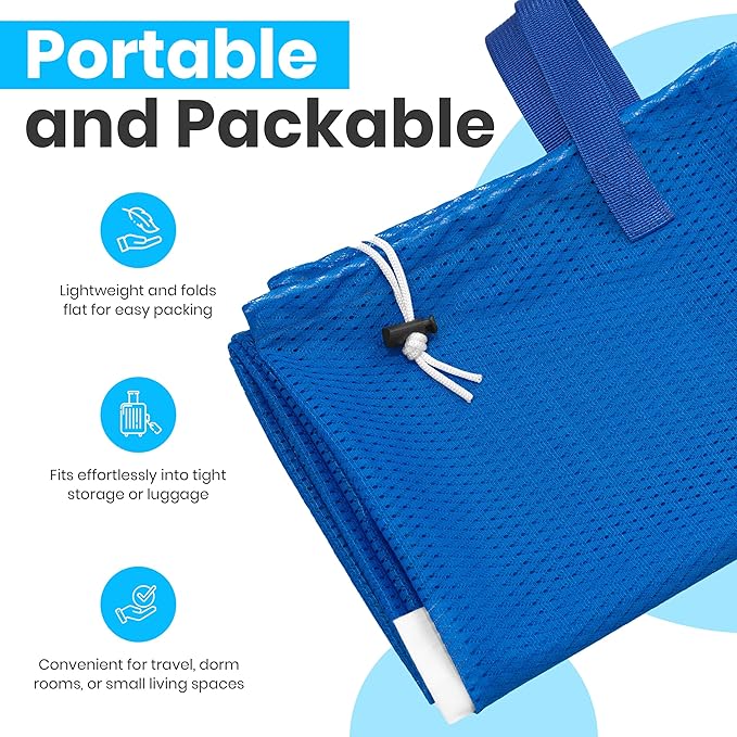 Handy Laundry Mesh Laundry Bags 24 x 36 Inches, 2-Pack - Extra Large Heavy Duty Bag with Handles & Shoulder Strap, Breathable, Machine Washable for Dorm, Travel, Bedding & Storage - Blue