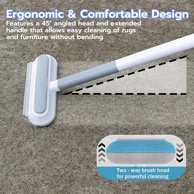 Uproot Cleaner Pro Pet Hair Remover, Carpet Rake for cat Fur Removal, Dog Hair Remover Tool, Efficient Fur Brush for Carpets, Rugs, Couches, Furniture, Reusable Ergonomic Design