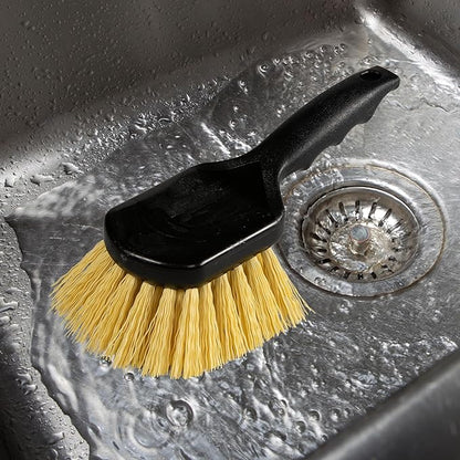 SPARTA 3650500 Plastic Scrub Brush, Cleaning Brush, Utility Brush With Polypropylene Bristles For Cleaning, 8 Inches, Black, (Pack of 12)
