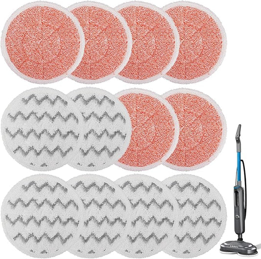 3897A Replacement Steam Mop Pads: 12 Packs Spin Mop Refills Compatible with Bissell Spinwave 3897A 3712C 3712W SmartSteam Scrubbing Steam Mop - Hard Floor Steam Mop Washable Pads