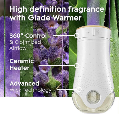 Glade PlugIns Refills Air Freshener, Scented and Essential Oils for Home and Bathroom, Tranquil Lavender & Aloe, 1.34 Fl Oz, 2 Count