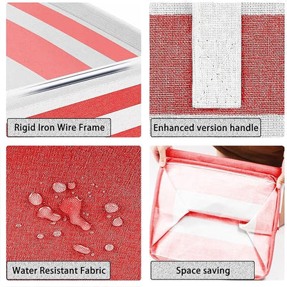 2-Pack Foldable Laundry Basket,Large Laundry Baskets with Handles,Waterproof Laundry Hamper,Collapsible Laundry Hampers for Clothes Organizer 80L (Red)