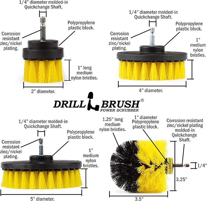 Multipurpose Cleaner Paste and Power Scrubber Kit for Household Cleaning - Bathtub Cleaner - Toilet Brush Cleaning Products - Grout & Tile Cleaner - Hard Water Stain Remover - Bathroom Cleaning Tools