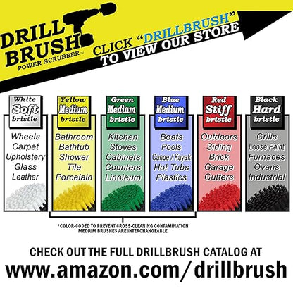 Threaded 5-inch Scrubber - All Purpose Cleaning Supplies - Scrub Brush fits Electric, Pneumatic DA Rotary Polishers - Bathroom Rugs - Cleans Carpet - Floor Scrubber - Shower Cleaner - Grout Cleaner