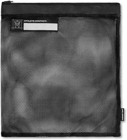 Meister Athlete Wash Bag - Mesh Sports Laundry Bag w/Zipper Lock - Black