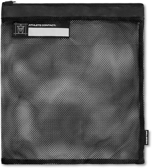 Meister Athlete Wash Bag - Mesh Sports Laundry Bag w/Zipper Lock - Black