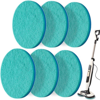 Frescares S7001 Upgraded Steam&Scrub Mop Pads for Shrak,S8201 S8001 S7000 S7201 S7000AMZ S7005 S7020 S7001C All-in-One Hard Floor Steam Mop (6Green-Without snap Fastener)