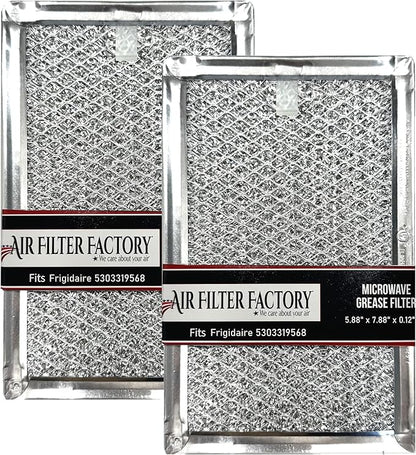 Air Filter Factory Replacement For Frigidaire 5303319568 Microwave Oven 12-Layer Aluminum Grease Filter 2-Pack
