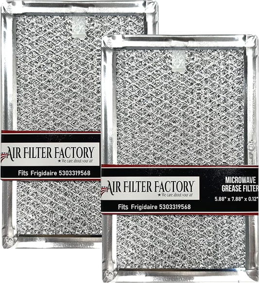 Air Filter Factory Replacement For Frigidaire 5303319568 Microwave Oven 12-Layer Aluminum Grease Filter 2-Pack