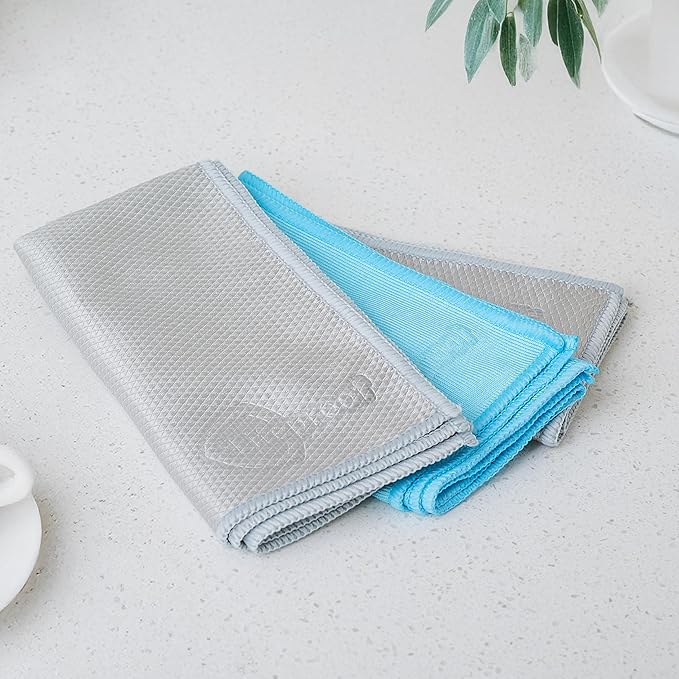 Lifeproof Streakless Microfiber Eco Cleaning Cloth Set - Effortlessly Cleans Stainless, Glass & Stone With Only Water - 3 Pack Set