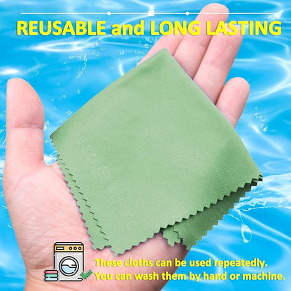 Eco-Fused Microfiber Cleaning Cloths - 12 Pack - Ideal for Cleaning Glasses, Spectacles, Camera Lenses, iPad, Tablets, Smartphones, iPhone, Android Phones, Laptops, LCD Screens