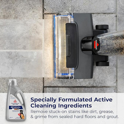 Bissell CrossWave PET PRO OXY Multi-Surface Formula, 4019G, 80 oz, Removes Stuck-On Stains like Dirt, Grease, and Grime from Sealed Hard Floors and Grout, Patented Odor Elimation Technology