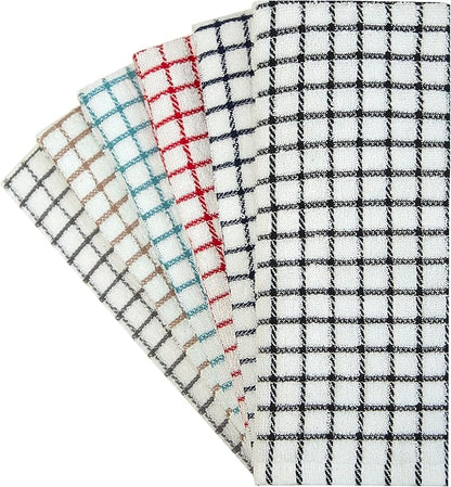 Bumble Kitchen Towels (6 Pack) | 16” x 28” | 100% Cotton Kitchen Towels | 385 GSM | Soft, Highly Absorbent & Durable Dish Towels for Kitchen | Multicoloured Checked