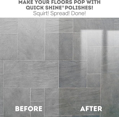 Quick Shine Multi Surface Floor Finish 27oz, 6Pk | Cleaner & Polish to use on Hardwood, Laminate, Luxury Vinyl Plank LVT, Tile & Stone | Safer Choice w/Clean Shine Technology | Shine-Protect-Refresh