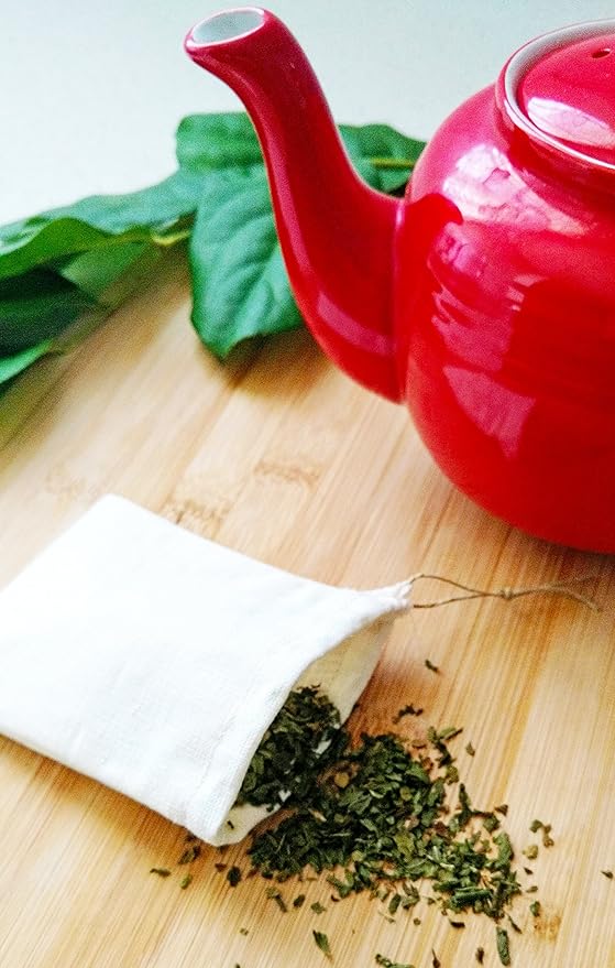 Cloth Reusable Tea Bag and Bulk Spice Bag - Made in Canada of Hemp and Organic Cotton - Zero Waste, Eco-Friendly, Natural Loose Leaf Tea Infuser