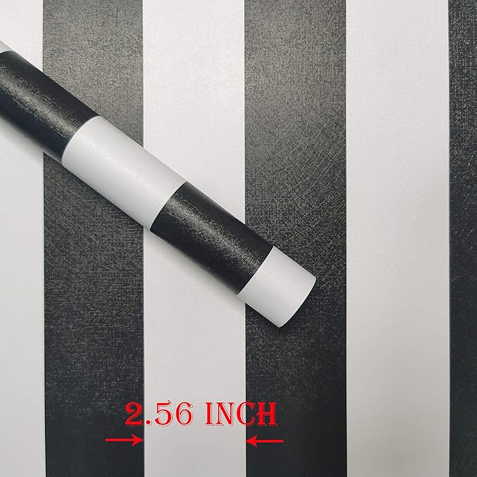 Guvana Stripe Black and White Peel and Stick Wallpaper Self-Adhesive Wallpaper 118"x17.7" Removable Contact Paper Waterproof Wall Paper Decorative Wall Covering Cabinets Shelves Drawer Liner Vinyl