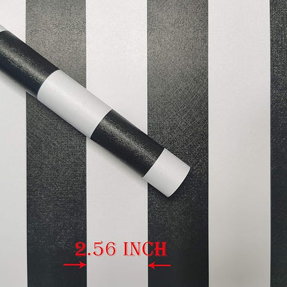 Guvana Striped Peel and Stick Wallpaper Black and White Self-Adhesive Wallpaper 394"x17.7" Removable Contact Paper Waterproof Wall Paper for Livingroom Cabinets Shelves Drawer Liner Decor Vinyl Roll