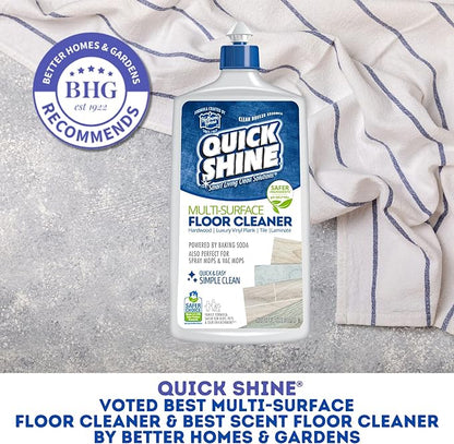 Quick Shine Multi Surface Floor Cleaner 27oz, 2Pk | Ready to Use-Streak Free- No Rinse | Use on Hardwood, Laminate, Luxury Vinyl Plank & Stone | Use in Spray Mops & Vac Mops | Safer Choice Cleaner