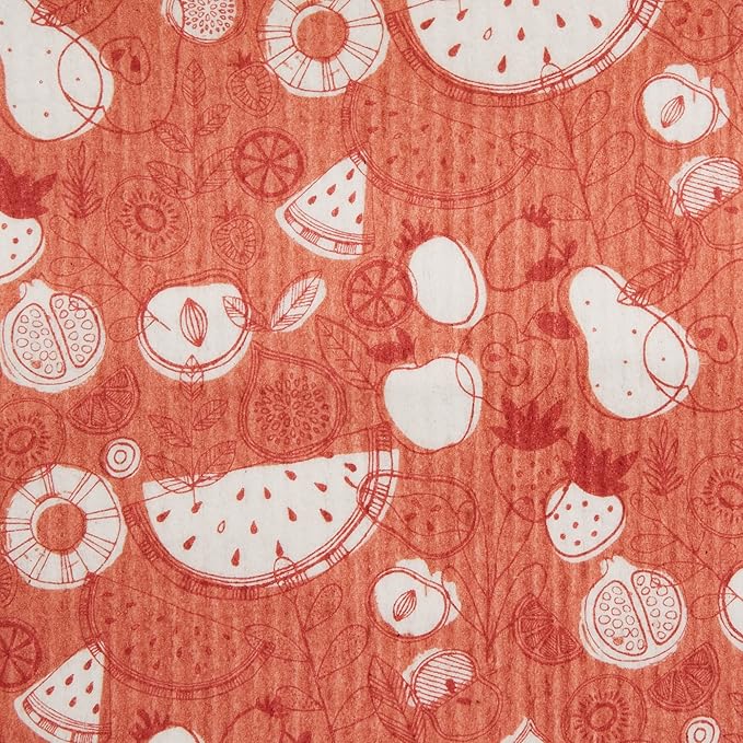 DII Swedish Dishcloths for Kitchen & Cleaning, Reusable, Machine Washable & Dishwasher Safe, Biodegradable, 7.75x6.75, Fresh Market