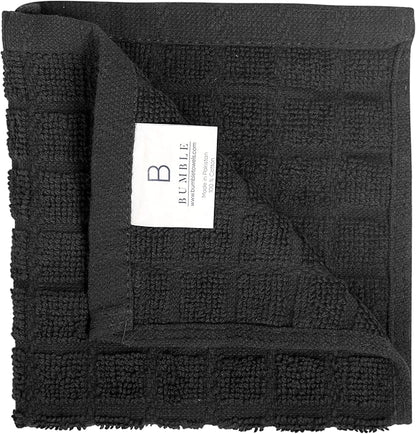 Bumble Dish Cloths (8 Pack) | 12" x 12" | 100% Cotton Kitchen Towels | 405 GSM | Soft, Highly Absorbent & Durable Dish Towels for Kitchen | Black