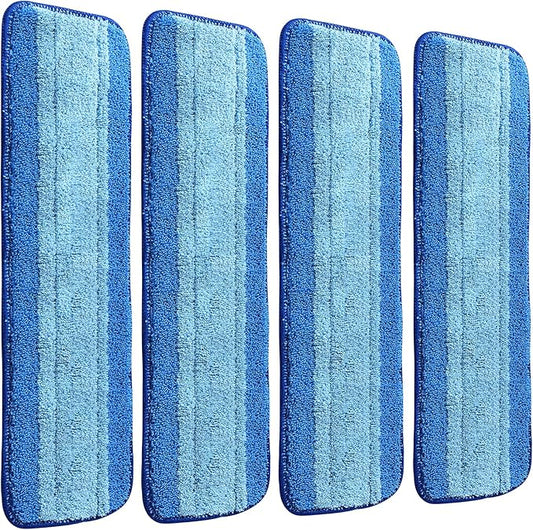 4 Pack Microfiber Cleaning Pads Compatible with Bona Mops, Safe for Hardwood and Hard-Surface Floors, Washable, Reusable