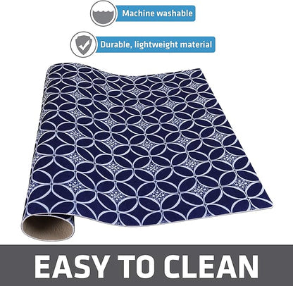 Drymate Jumbo XL Dish Drying Mat (19”x24”), Low-Profile, Super Absorbent, Quick Dry Fabric, Waterproof & Slip-Resistant, for Kitchen Counter, Trimmable, Easy to Clean (USA Made)(Indigo)