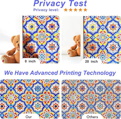 Rainbow Window Privacy Film,Heat Control,UV Blocking,Anti-Glare,Day & Night Privacy Protection & Decoration for Home, Bathroom,Glass Door,Static Cling,Renter-Friendly with Installation Tools