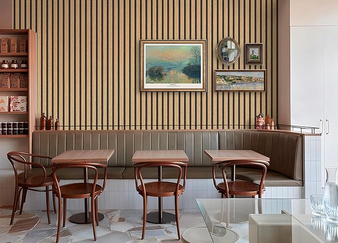myforHD Wallpaper Peel and Stick Wood Grating Stripe Self-Adhesive Wallpaper Faux Wood Contact Paper Wood Slats Self Adhesive Wall Paper PVC Vinyl Film Removable Waterproof 17.3" x 236"