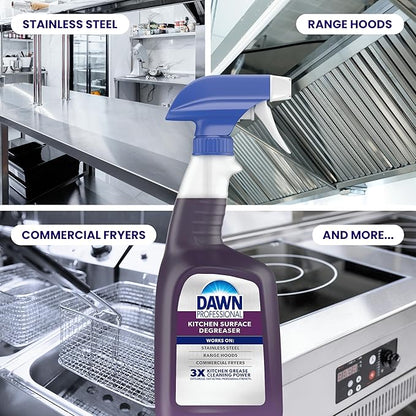 Dawn PRO Kitchen Surface Degreaser,Bulk Cleaning Spray for Oil and Grease Buildup in Commercial Kitchens,32 fl oz,(Pack of 12)