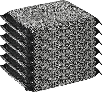 Steel Wool Scrub Sponges Kitchen, Reusable Dish Scrubber Sponge, for Pots, Pans, Gentle and Scratch Free - 6 Pack Black