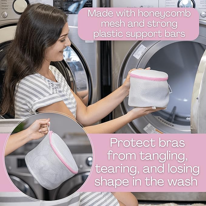 Mamlyn Mesh Bra Bags for Washing Machine, Lingerie wash Bags for Laundry (set of 2)