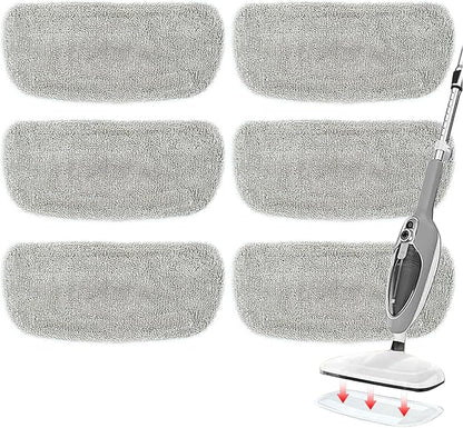 KAiSnova Steam Mop Replacement Pads Compatible with GorFanty GF-6610B/GF-6610, Washable & Reusable Microfiber Mop Cloth Compatible with Neugo NE033 NE033M & Mxnsewr MX-C021 Steam Mop (6 Pack)