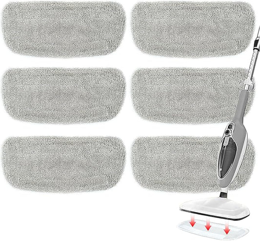 KAiSnova Steam Mop Replacement Pads Compatible with GorFanty GF-6610B/GF-6610, Washable & Reusable Microfiber Mop Cloth Compatible with Neugo NE033 NE033M & Mxnsewr MX-C021 Steam Mop (6 Pack)