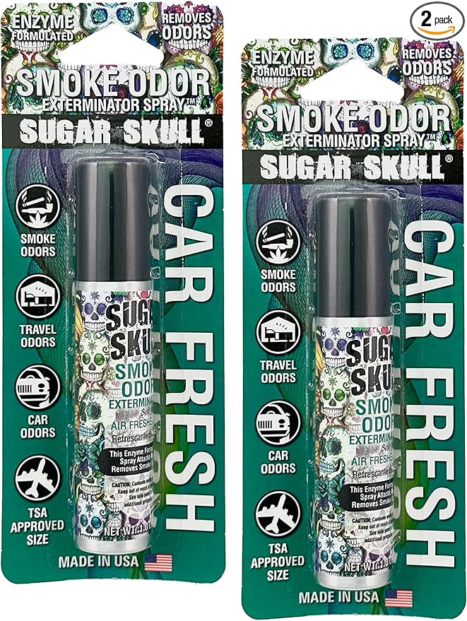 Smoke Odor Exterminator Air Fresh Spray, Your Ultimate Solution for Smoke and Household Odor Elimination 1 oz Spray (2 Packs, Sugar Skull)