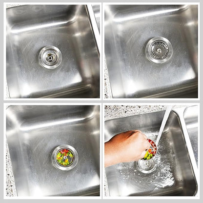 K&J Kitchen Sink Strainer Stopper - Stainless Steel Spring Clip Kitchen Sink Drain Strainer and Stopper (Sink Drain Assembly)