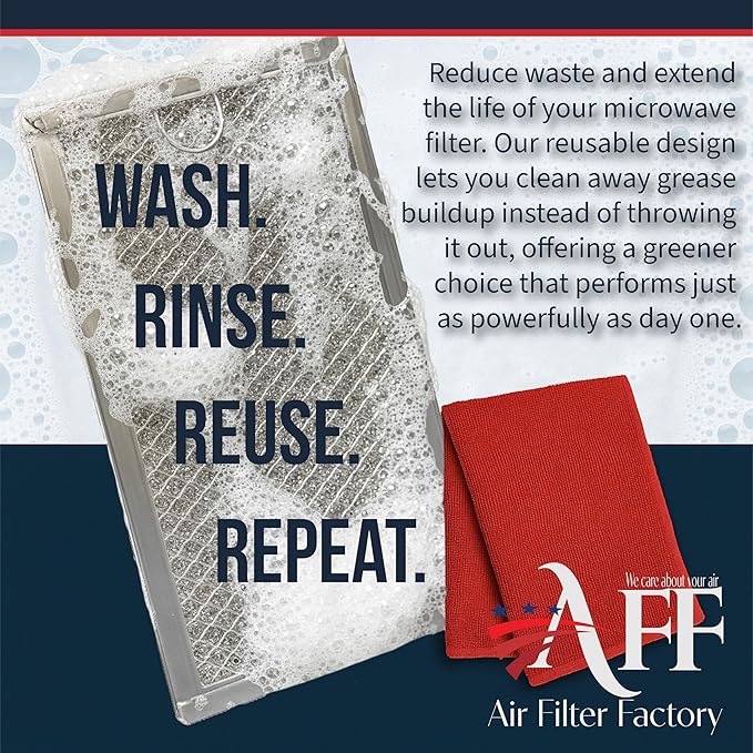 Air Filter Factory Replacement For Frigidaire 5303319568 Microwave Oven 12-Layer Aluminum Grease Filter 2-Pack