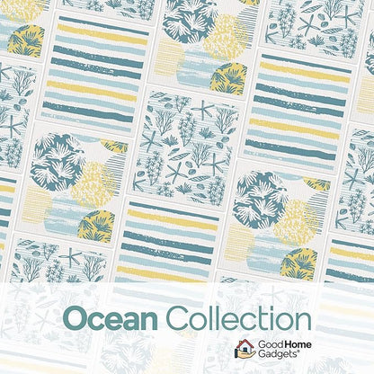 Swedish Dishcloths for Kitchen | 12-Pack Ocean Collection | Absorbent Reusable Swedish Dishcloths, Eco-Friendly Cellulose Sponge Dishtowels