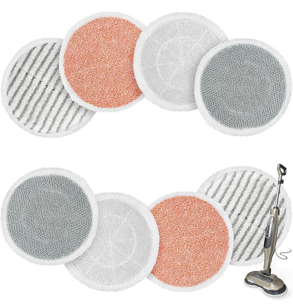 Upgraded 8 Pack Replacement Steam Mop Pads Kit Compatible with Shark S8201 S8001 S7001 S7201 S7000AMZ S7000 S7005 S7020 S7001C Series Steam & Scrub All-in-One Hard Floor Steam Mop