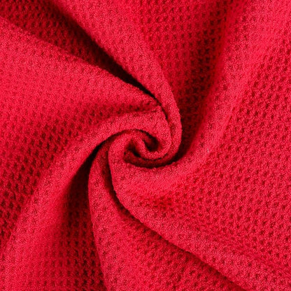 Mile High Life Tri-fold Golf Towel | 16" X 24" | Premium Microfiber Fabric | Waffle Pattern | with Heavy Duty Carabiner Clip | for Men and Women (2 Pack Red)
