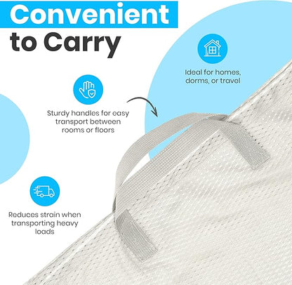 Handy Laundry Mesh Laundry Bags 24 x 36 Inches, 2-Pack - Extra Large Heavy Duty Bag with Handles & Shoulder Strap, Breathable, Machine Washable for Dorm, Travel, Bedding & Storage - Grey
