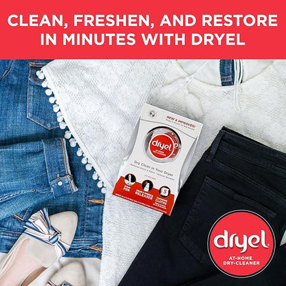 dryel At-Home Dry Cleaner Refill, New and Improved, Gentle Laundry Care for Special Fabrics and Dry-Clean-Only Clothes, 12 Loads with On-the-Go Stain Remover, pack of 12